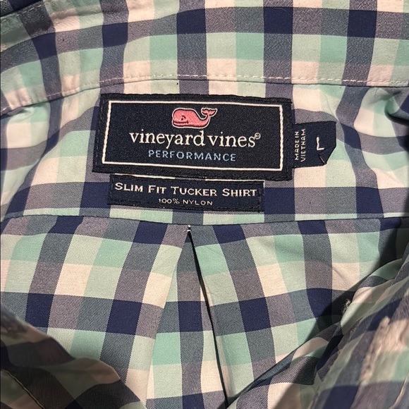 VINEYARD VINES EUC MENS BLUE WHITE SHIRT TOP CASUAL DRESSY FALL WINTER SIZE L - Picture 3 of 4